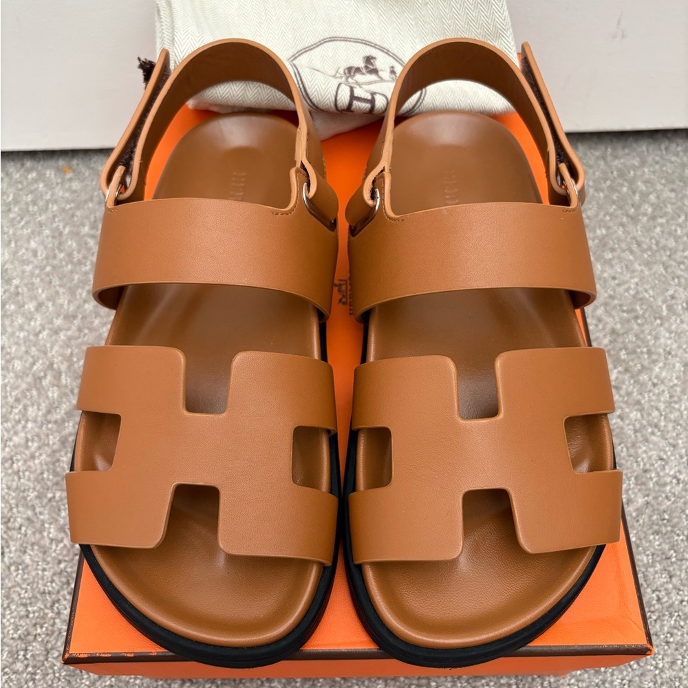 Authentic Hermes takara chypre gold Sandals 36 - Picture 1 of 13